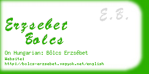 erzsebet bolcs business card
